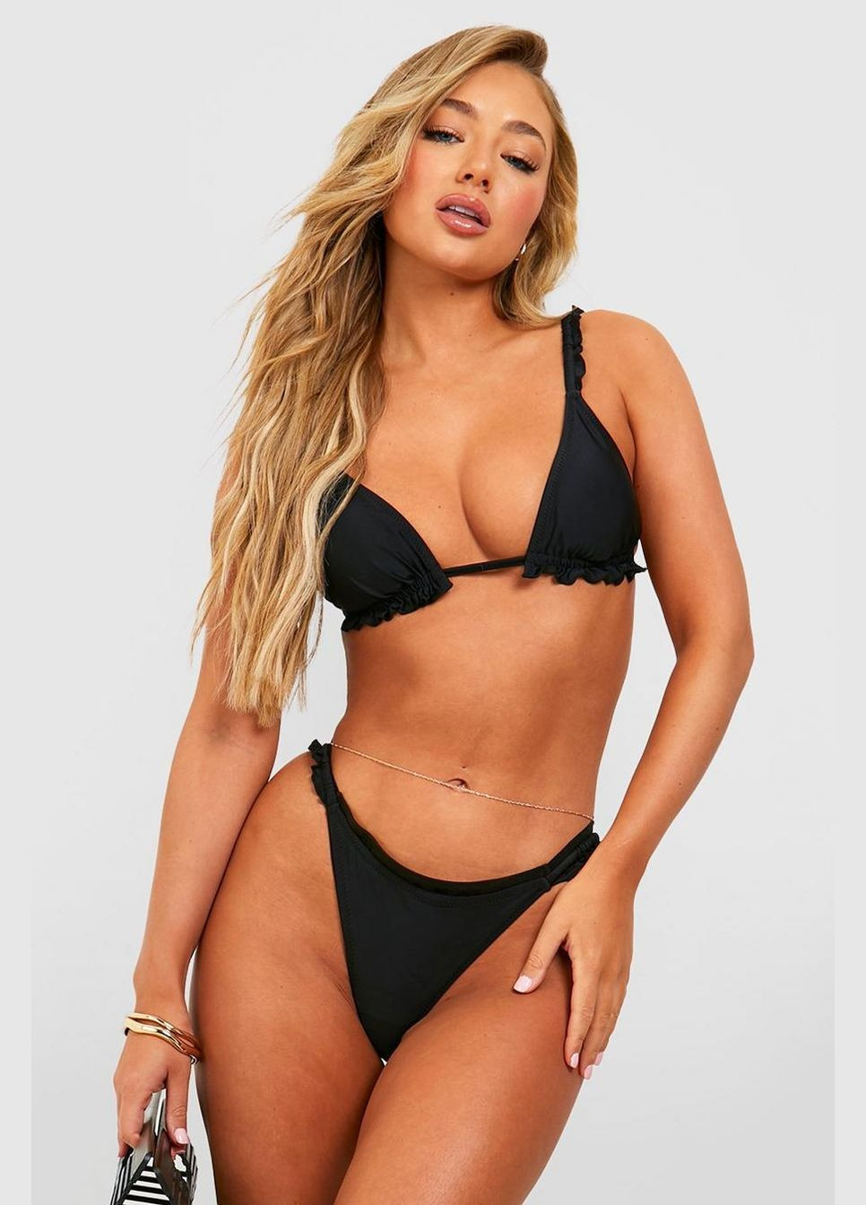 Черный летний купальник (лиф и трусики) раздельный Boohoo