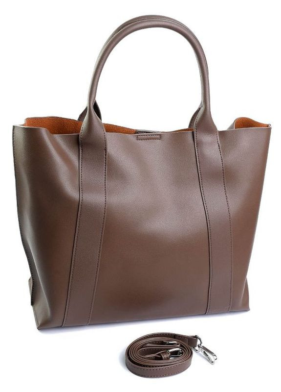 Сумка кожаная функциональная шоппер женская коричневая No Brand (291063644)