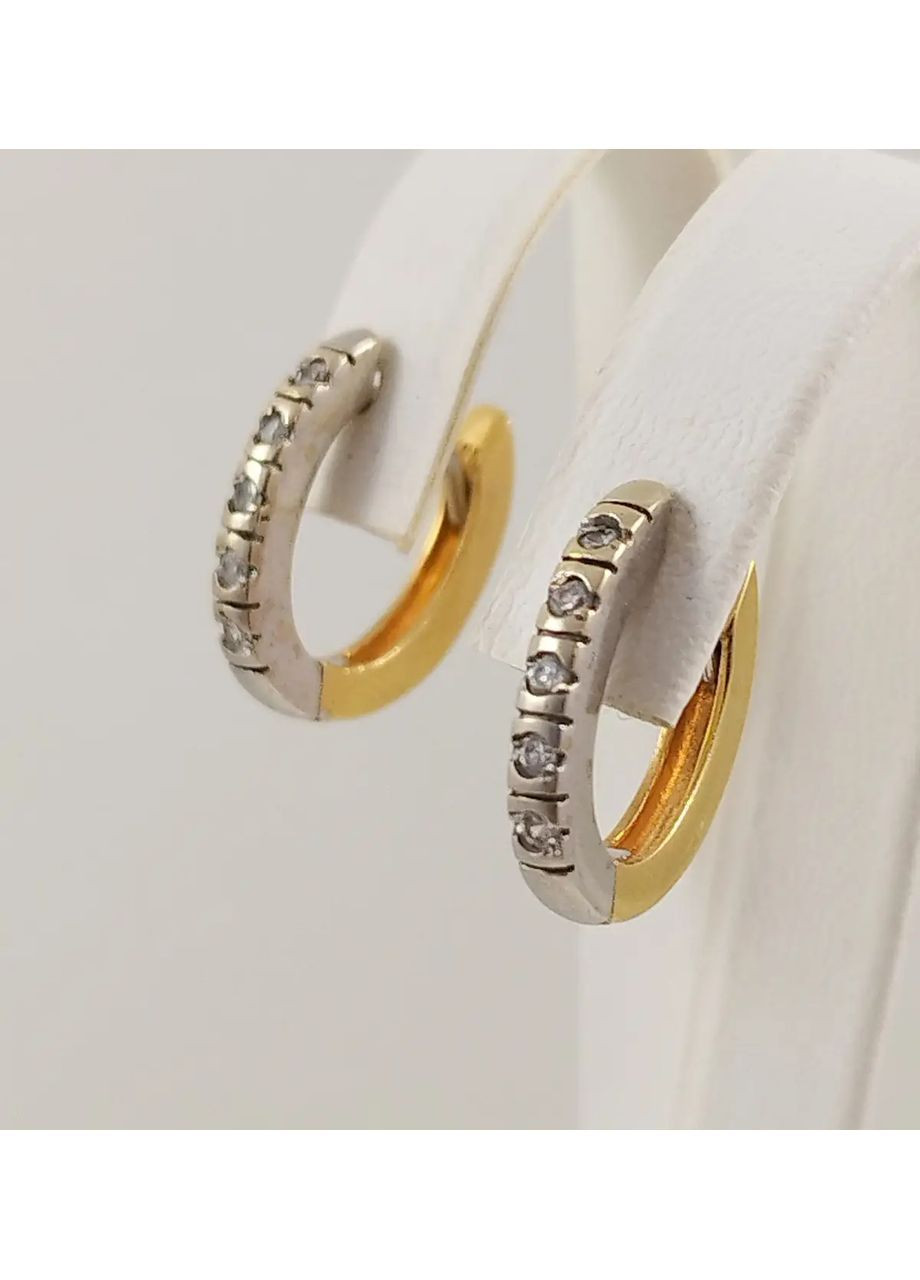 Золотые серьги с цирконием 1СБЖф Shatlen Сережки (369149672)