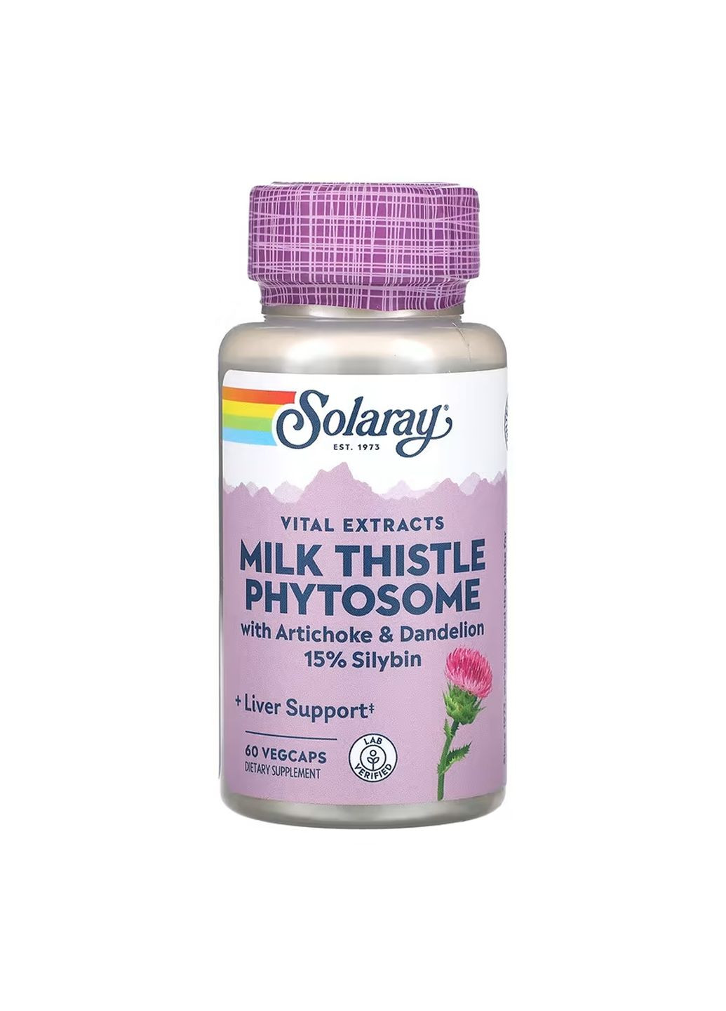 Добавка для печени Milk Thistle Phytosome 200 мг 60 капсул антиоксидантная защита Solaray (367957386)