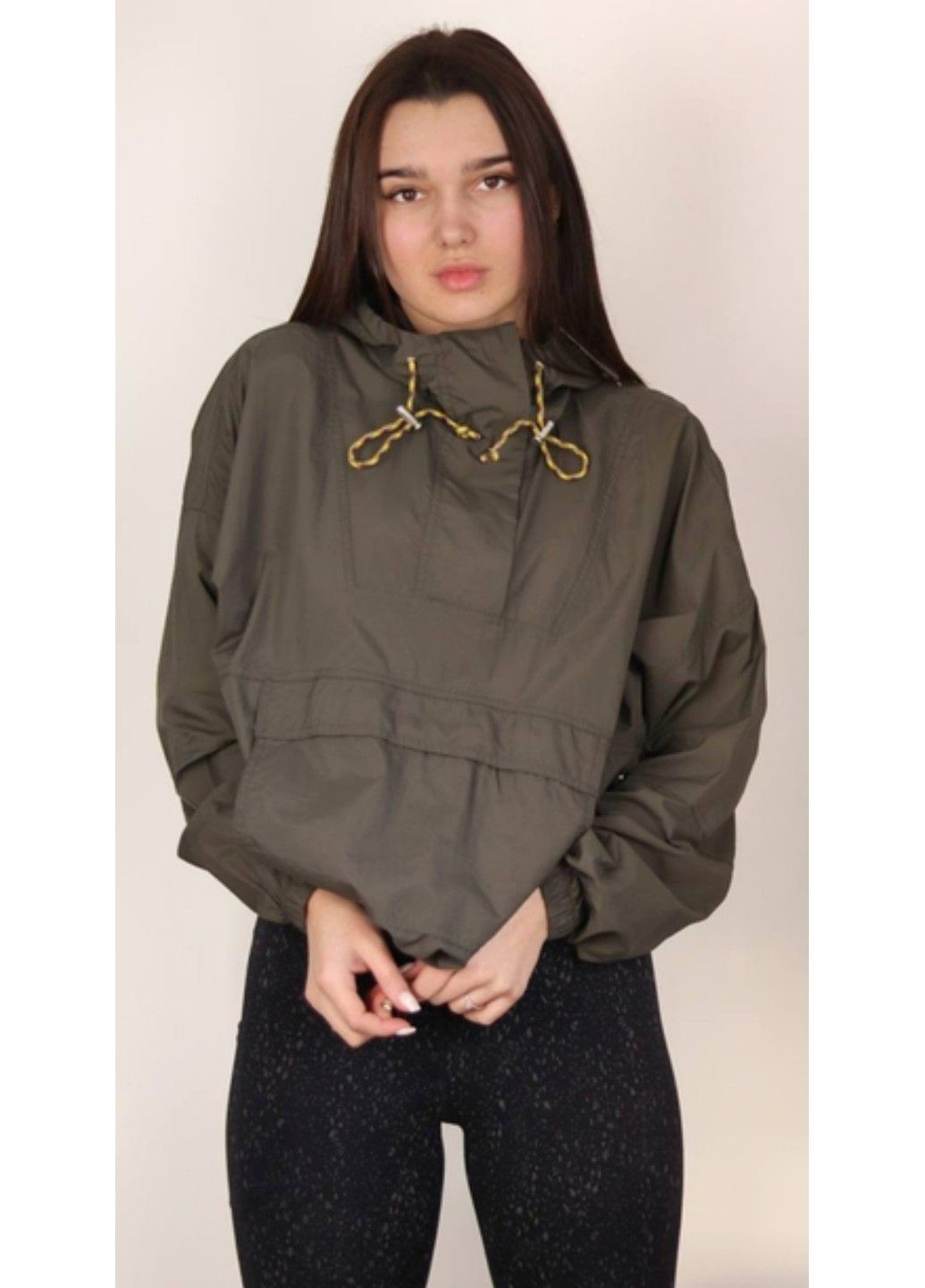 Оливкова (хакі) літня жіноча вітрозахисна куртка анорак н&м (58640) s хакі H&M
