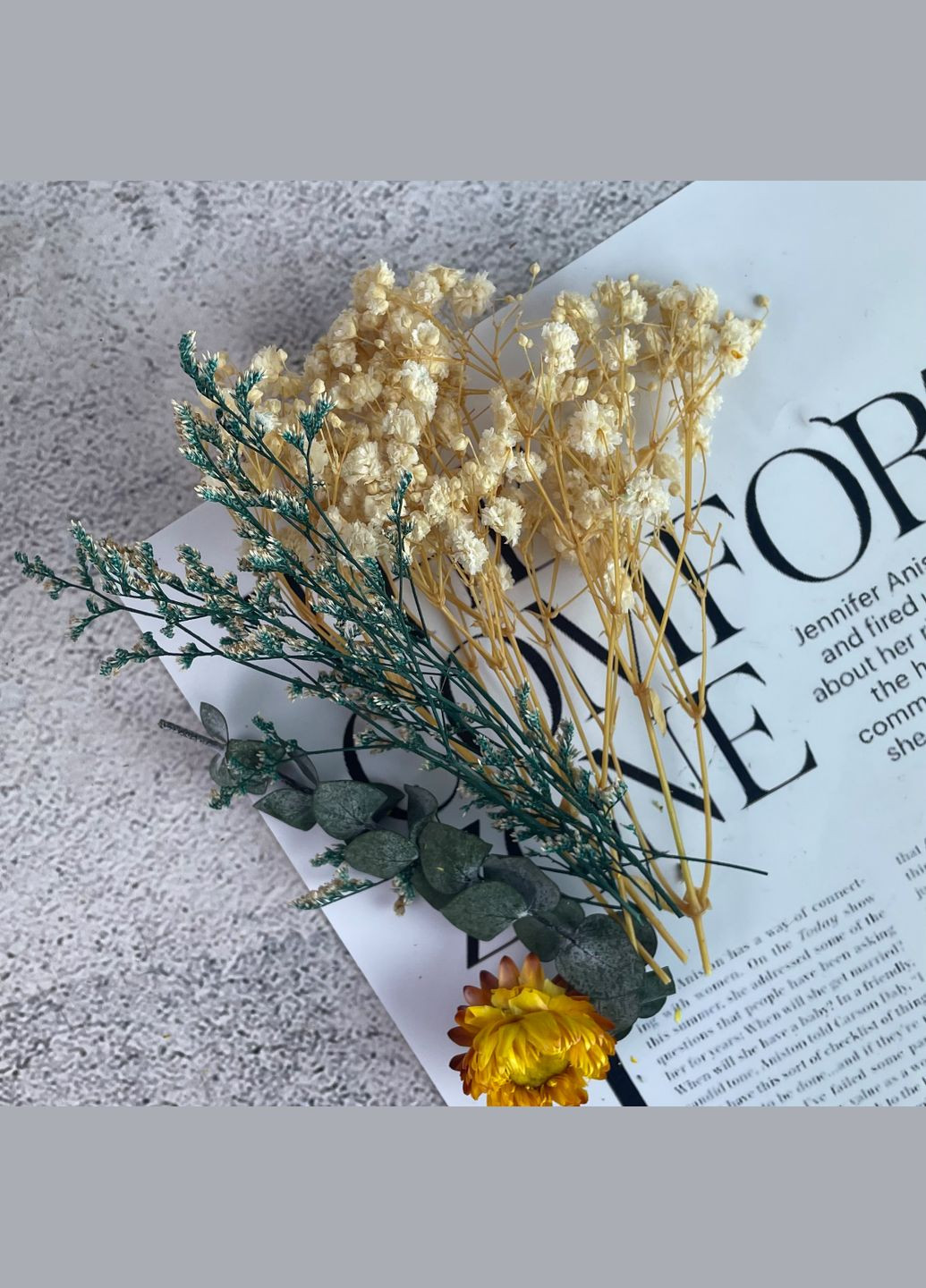 Белые сухие цветы для декора No Brand (322347664)