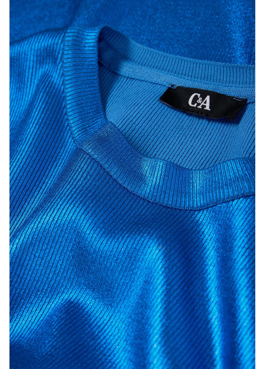 Синий демисезонный блестящий свитер C&A
