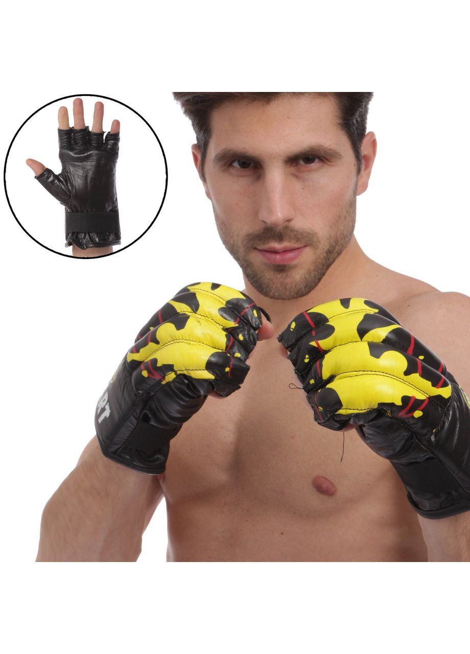 Снарядні рукавички шкіряні шингарти (розмір, Чорний) (ZB-4224_Чорний_M) Zelart (354703049)