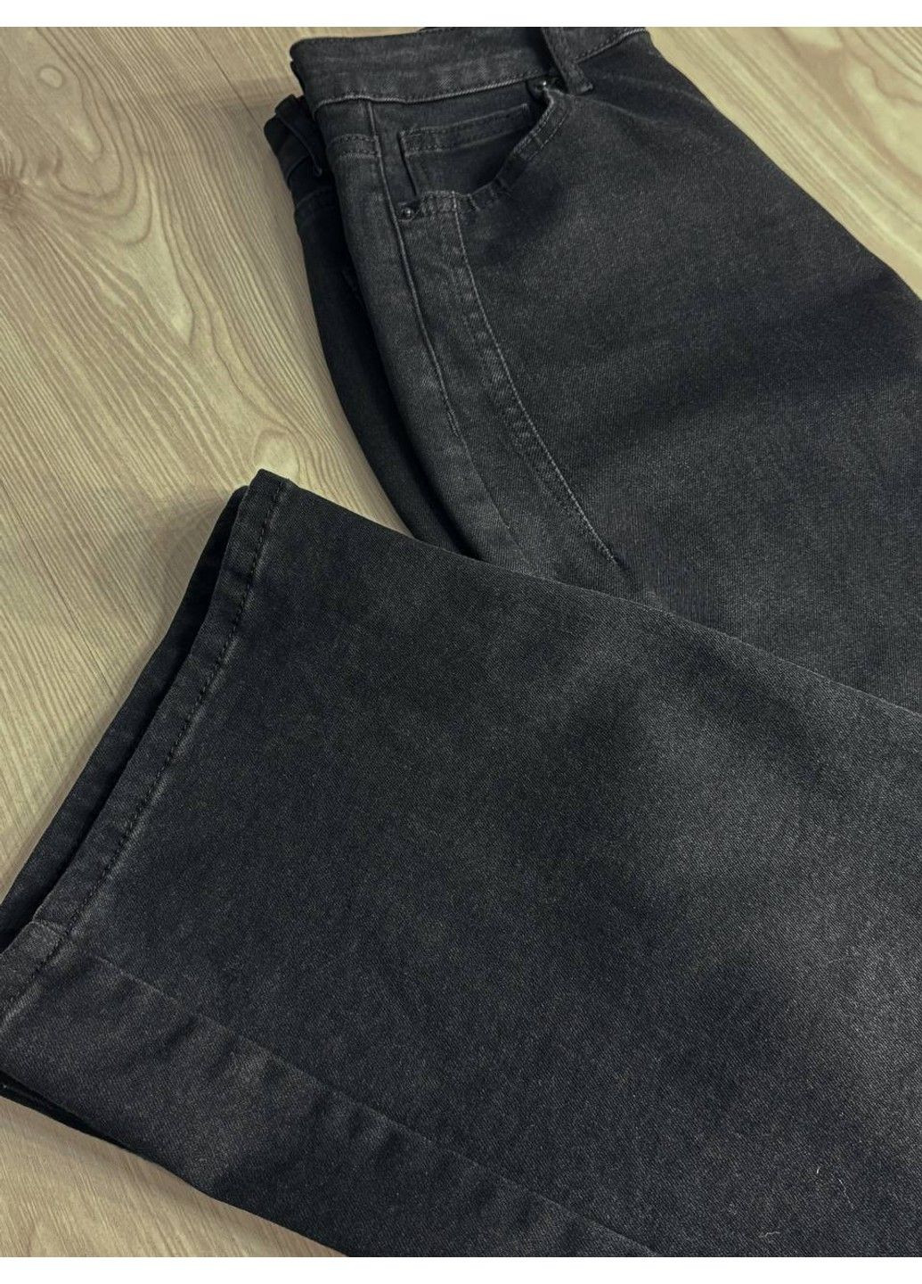 Джинси жіночі 2407-1 палаццо стрейчеві з виточками чорні Its Basic - (353685673)