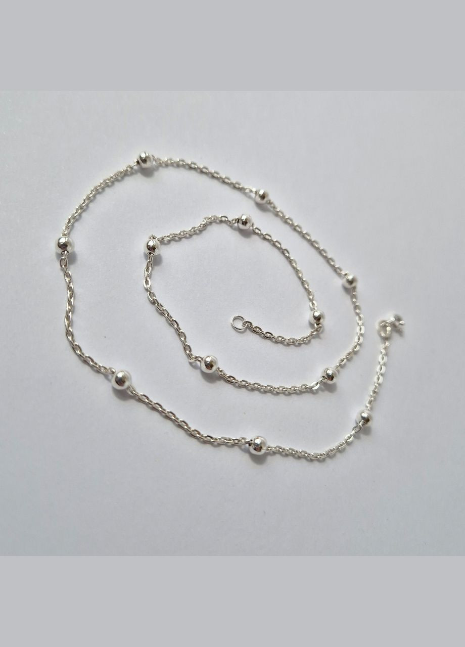 Срібна цепочка кольє з кульками см срібло 925 проби 5.49г акш50 No Brand (315049890)
