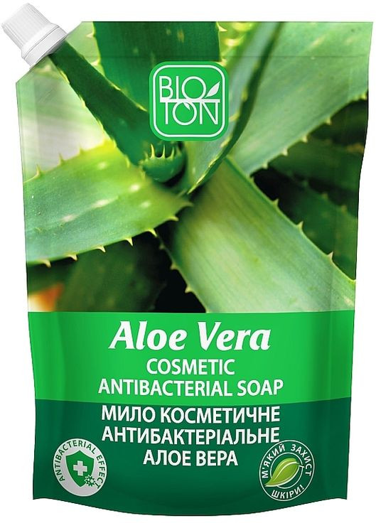 Мило антибактеріальне "Алое" (дой-пак) Aloe Liquid Soap 1000ml (408991-31156984) BIOTON COSMETICS (368658223)