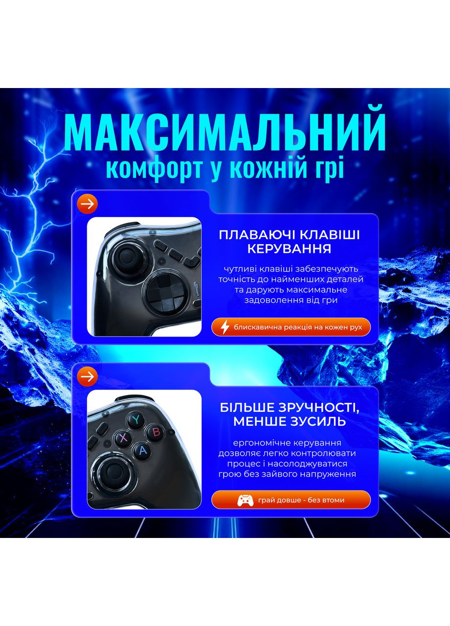 Джойстик бездротовий геймпад для ПК Sony PlayStation Nintendo Switch смартфона iPhone Android Smart TV Чорний No Brand (363970299)