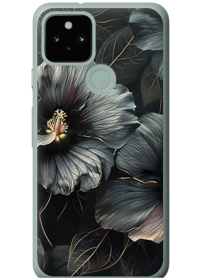 Силіконовий чохол 'Чорні квіти' для Endorphone Google Pixel 5 (285106529)