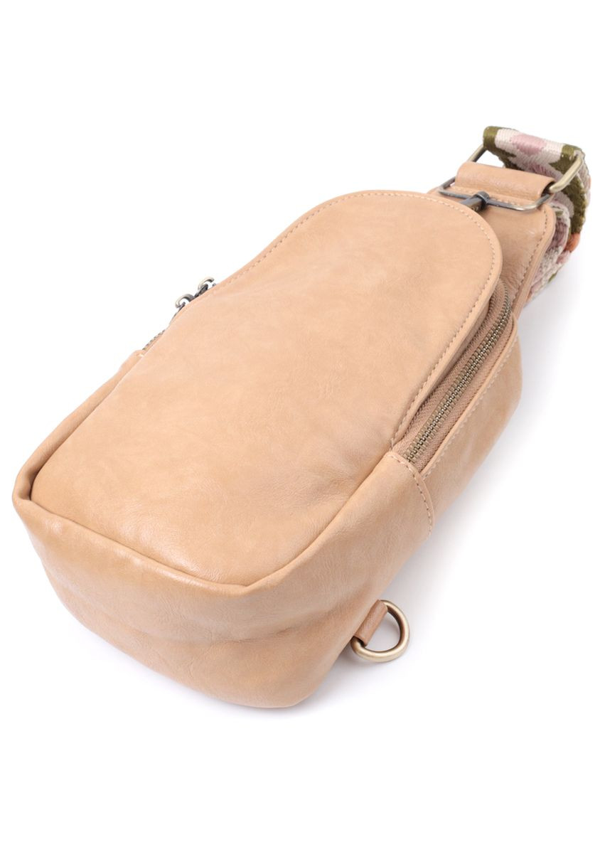 Сумка через плечо для женщин из экокожи 22790 Светло-коричневый Vintage (331913342)