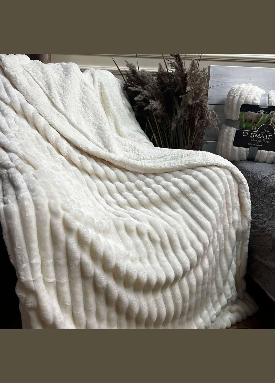 Покрывало овчина искусственная плюшевое двусторонний 200х220 см No Brand (308754968)