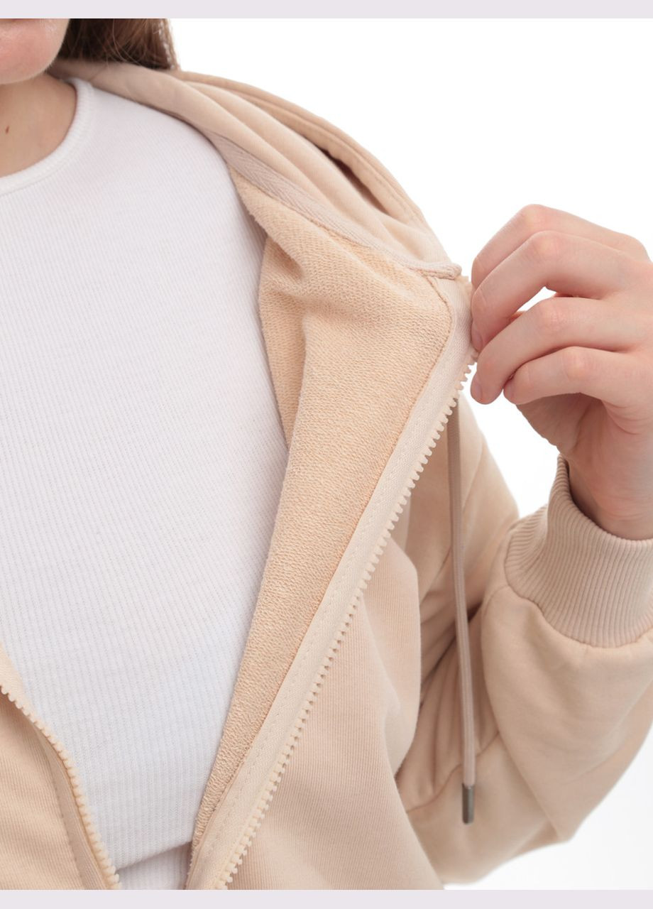 Толстовка жіноча бежева на блискавці Cracpot Приталена (302879195)