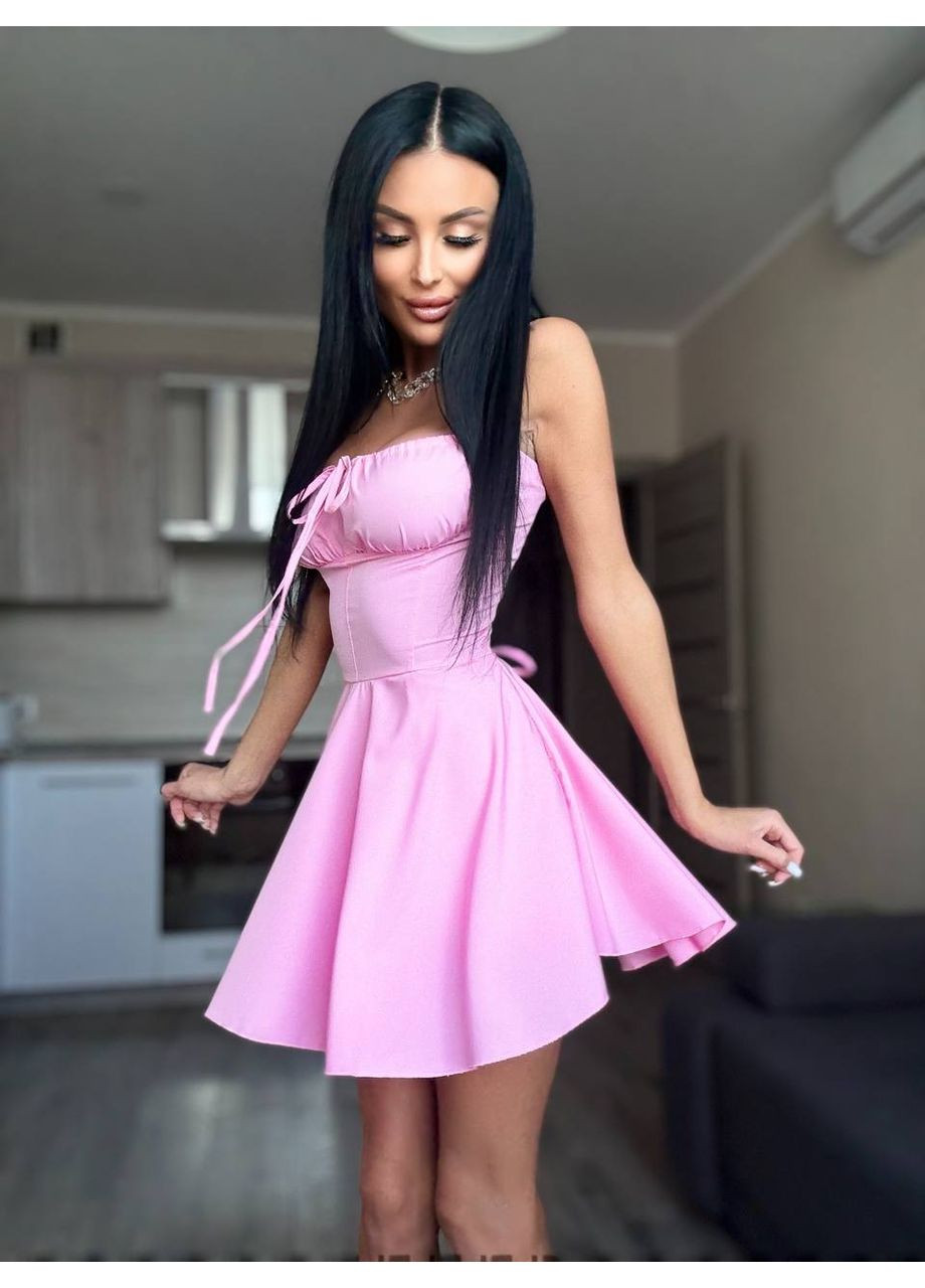 Рожева повсякденний жіноча сукня-комбез з софту Україна однотонна