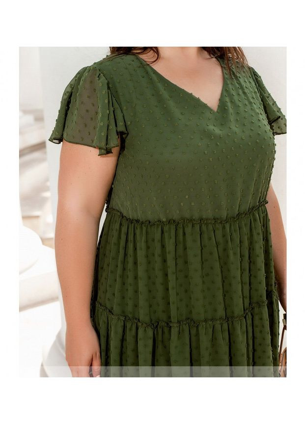 Оливкова (хакі) кежуал сукня жіноча літнє fq-3910 56, хакі Sofia