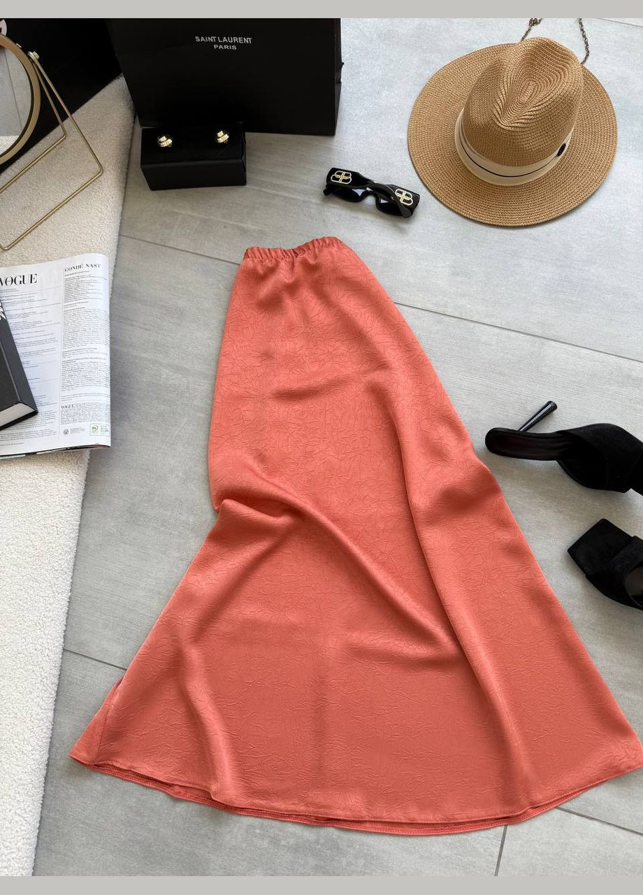 Оранжевая повседневная однотонная юбка женская Гермес