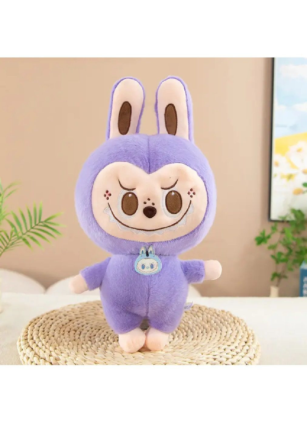 Велика плюшева іграшка-обіймашка подушка Лабубу для дітей дівчаток хлопчиків від 3 років 45 см (481973-Prob) Фіолетова Unbranded (369239155)