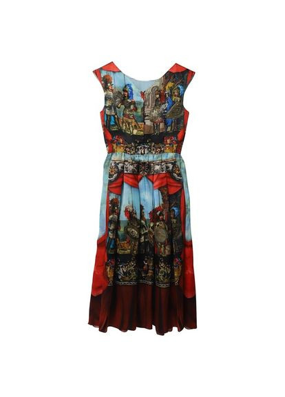 Комбинированное коктейльное платье с пышной юбкой No Brand персонажи