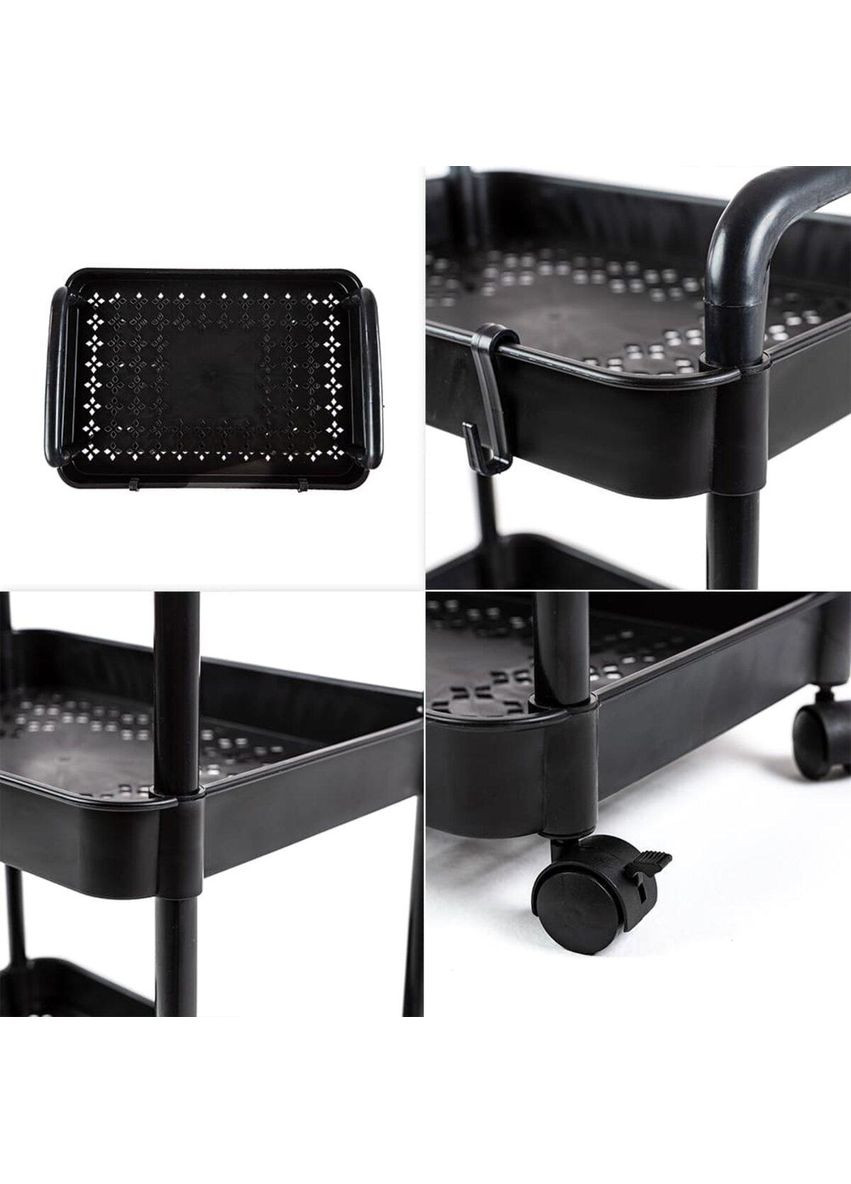 Этажерка мобильная пятиярусная универсальная пластиковая черная 41*25*127см SW-00002109 Sticker Wall (323136679)