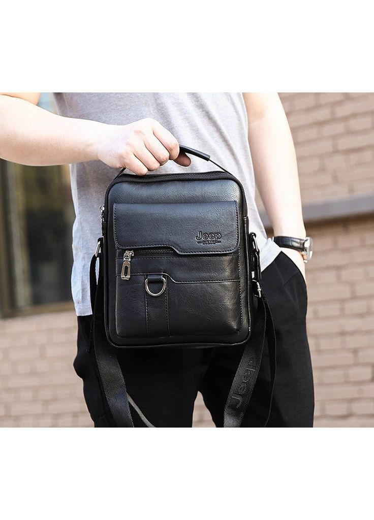 Чоловіча сумка планшет екошкіра чорна через плече ProDobro (365255089)