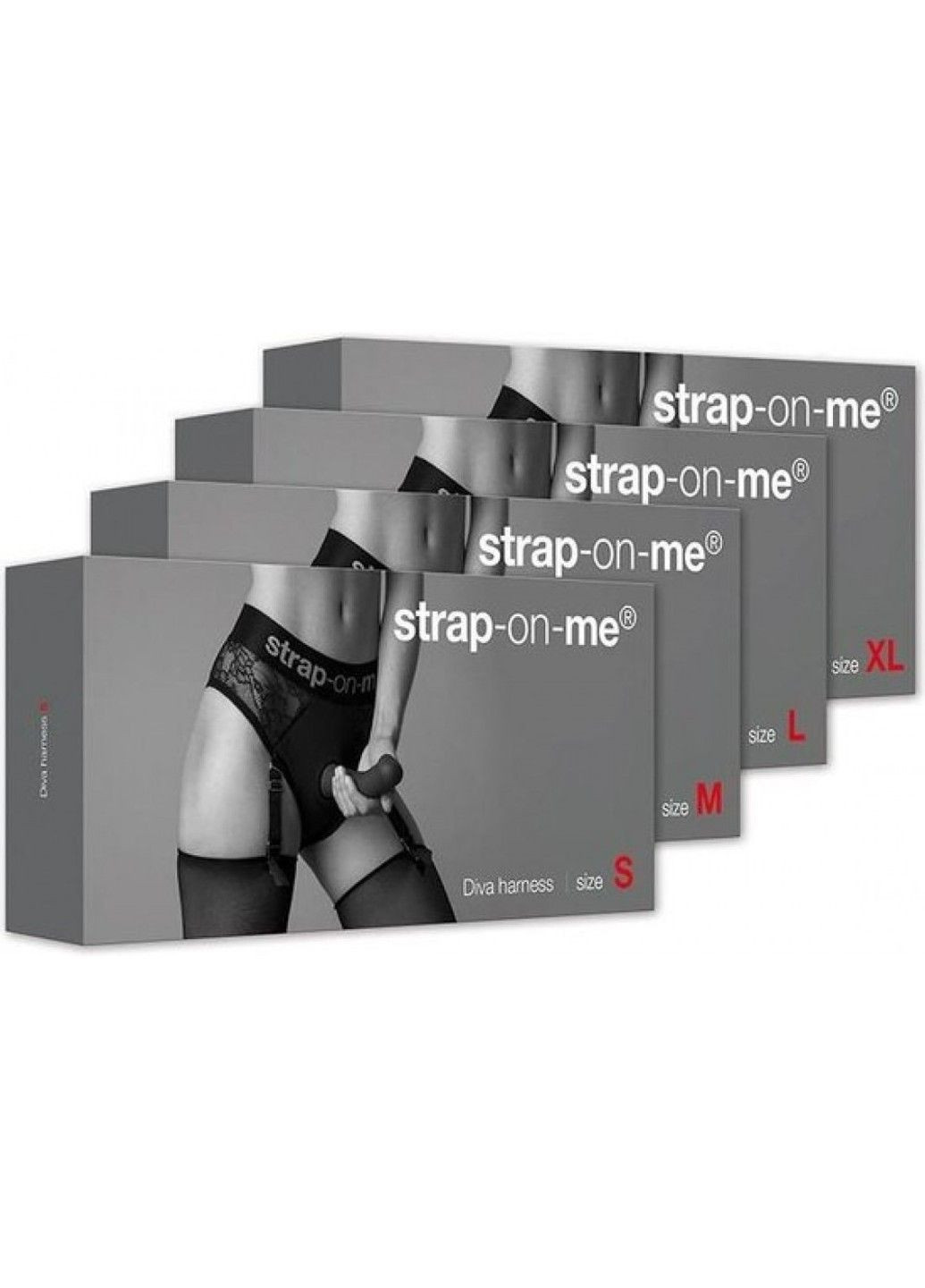 Трусики для страпона с подвязками для чулок и кружевными вставками, черные, размер L Strap-On-Me (289784492)