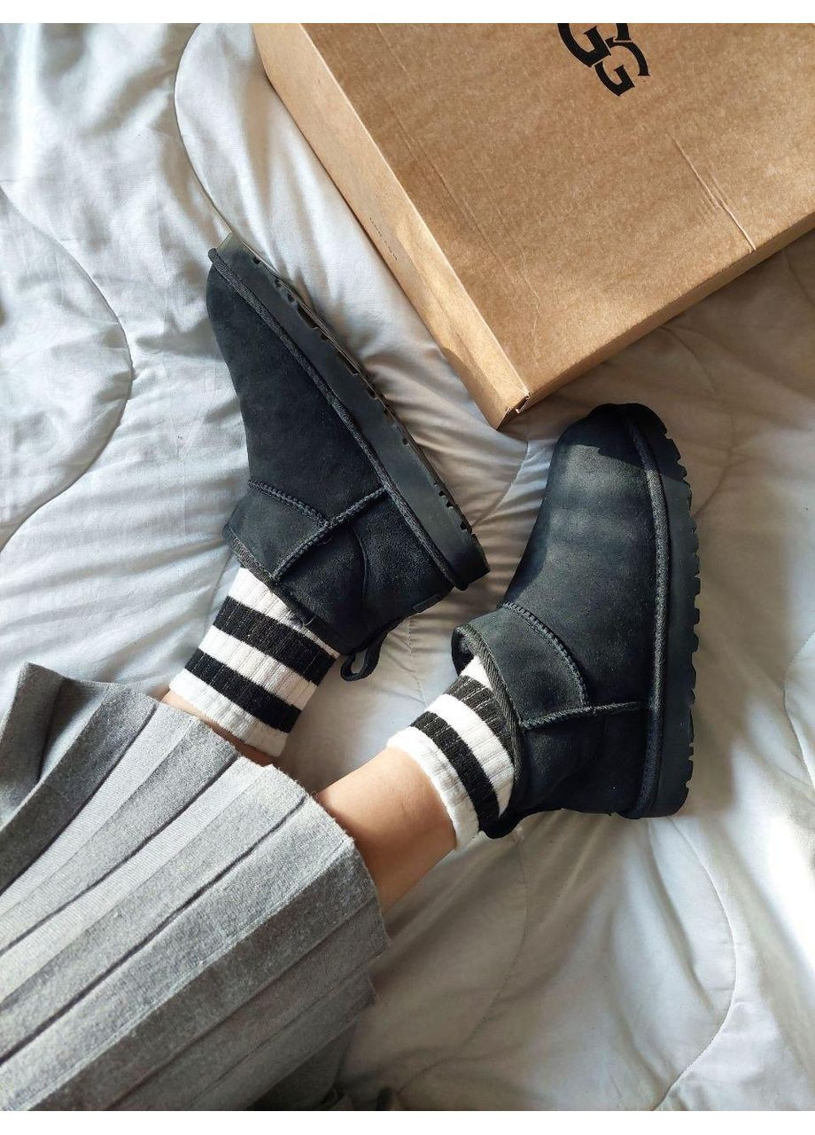 Уггі Жіночі UGG Ultra Mini Black (Замша) (366197011)