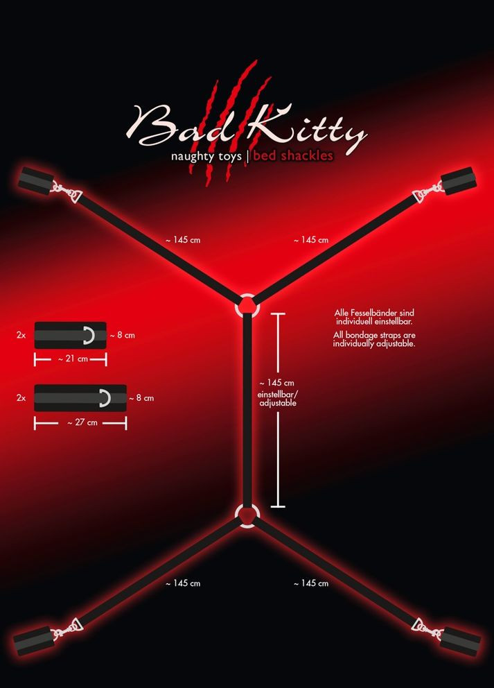Набір БДСМ Bed Shackles CherryLove Bad Kitty (282963015)