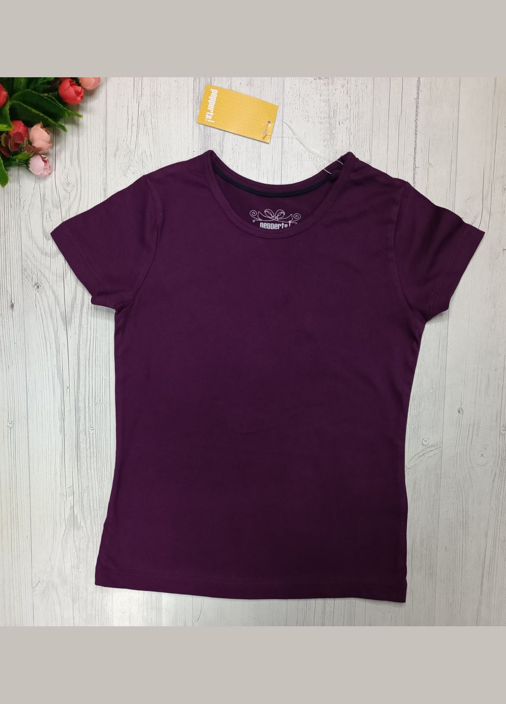 Фиолетовая летняя футболка для девочки Pepperts
