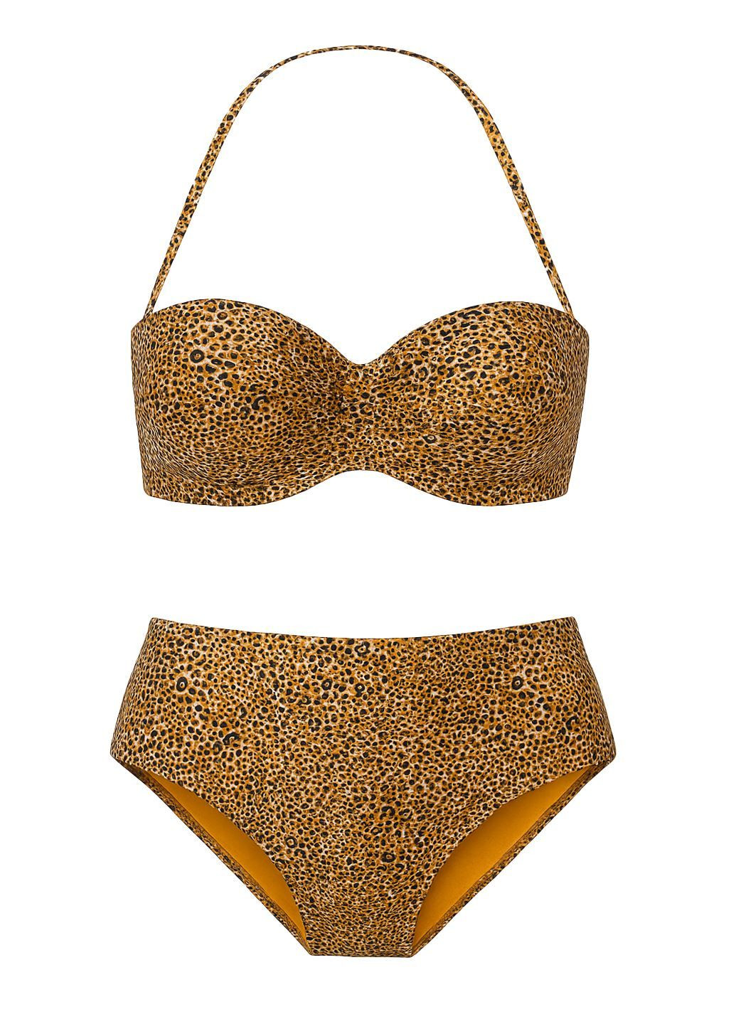 Коричневый летний леопардовый купальник бандо, бикини, балконет, раздельный Seafolly роздільний купальник
