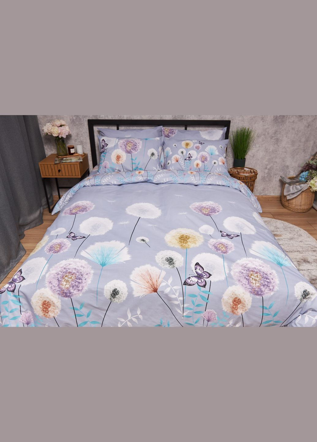 Комплект постільної білизни Бязь Gold Люкс «» двоспальний 175х210 наволочки 2х70х70 (MS-820005572) Moon&Star Dandelion Dreams (302973668)