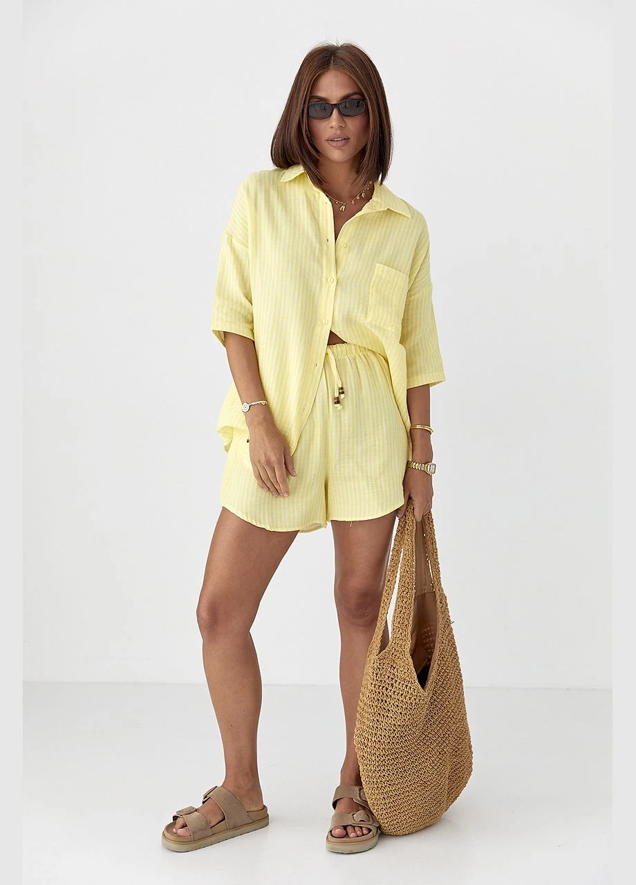 Костюм вільного крою з сорочкою та шортами Lurex (340423332)