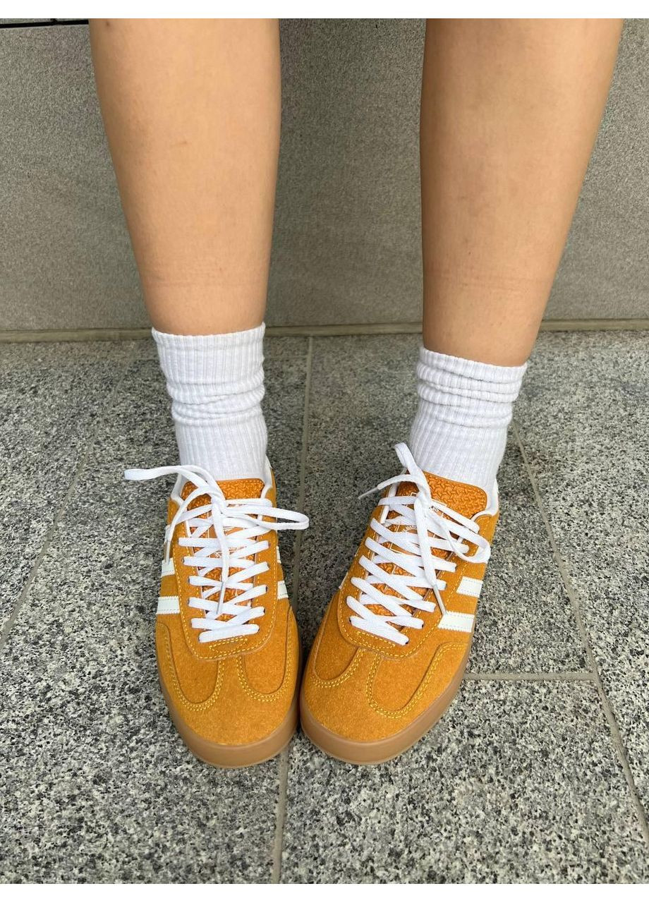 Білі Осінні кросівки чоловічі adidas gazelle yellow brown адідас газель No Brand