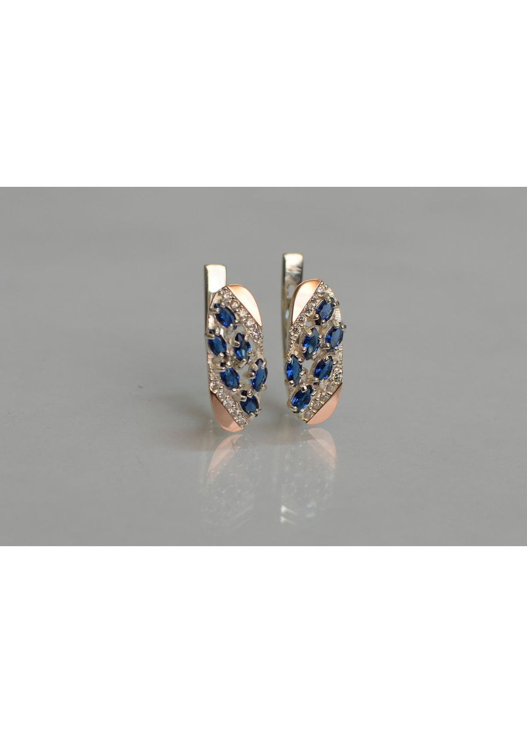 Срібні сережки з золотими пластинами Silver Style (61664725)