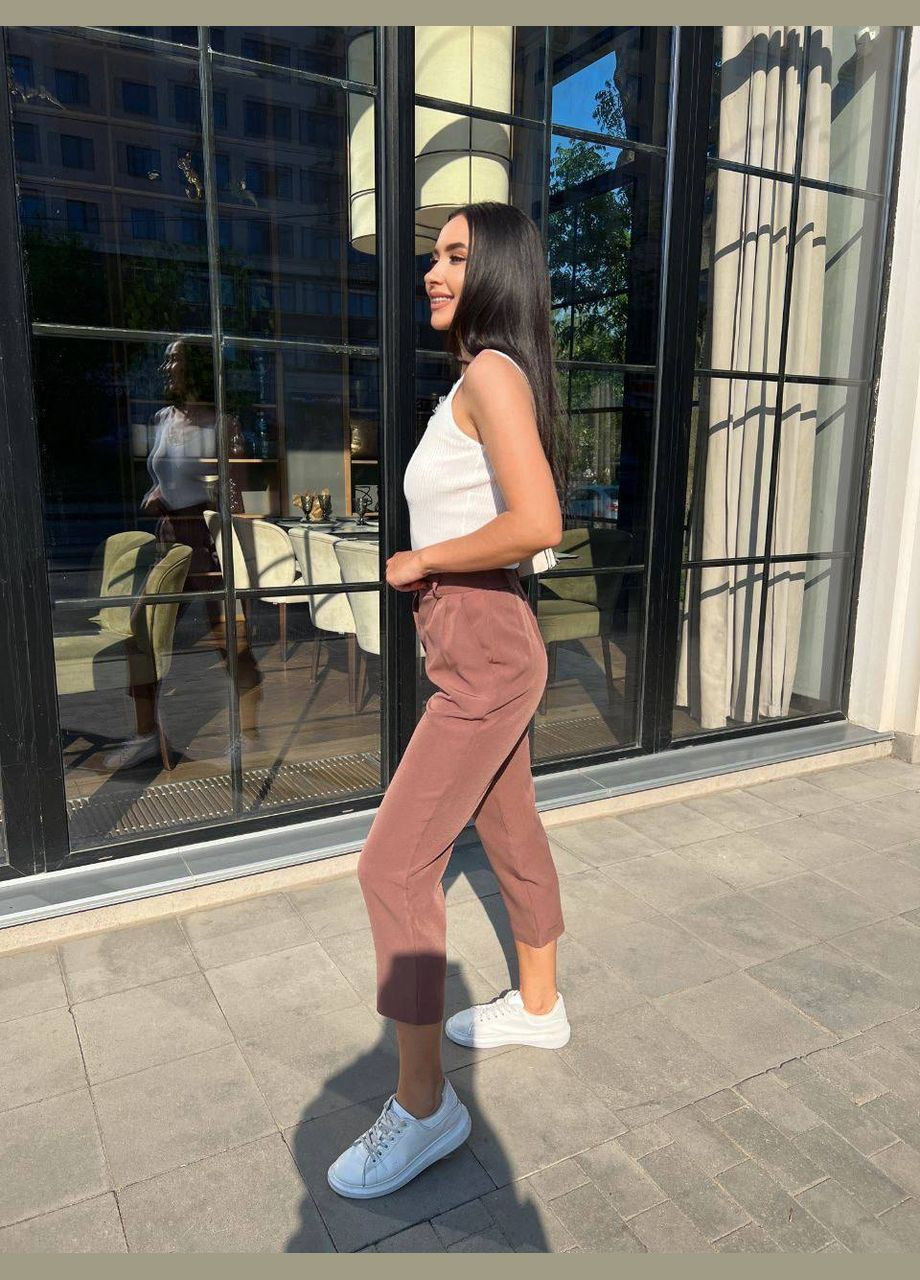 Стильні жіночі штани пудрового кольору 28960 No Brand (323643649)