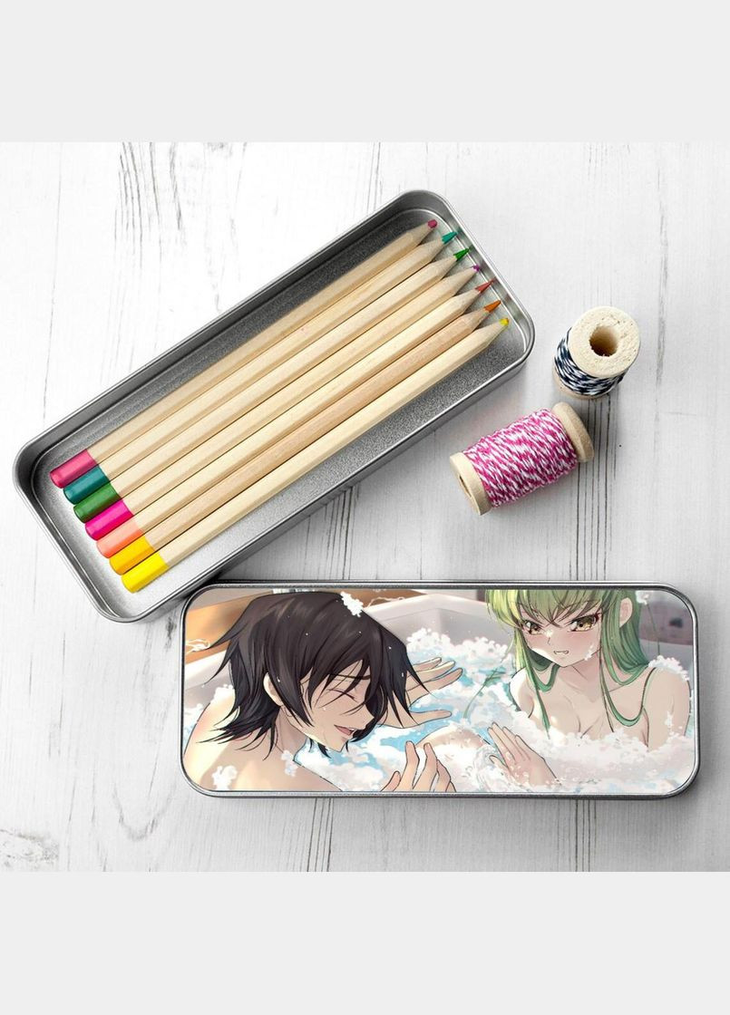 Пенал школьный для мальчика и девочки металлический Код Гиас #009 7*18 см Silver No Brand (309152332)