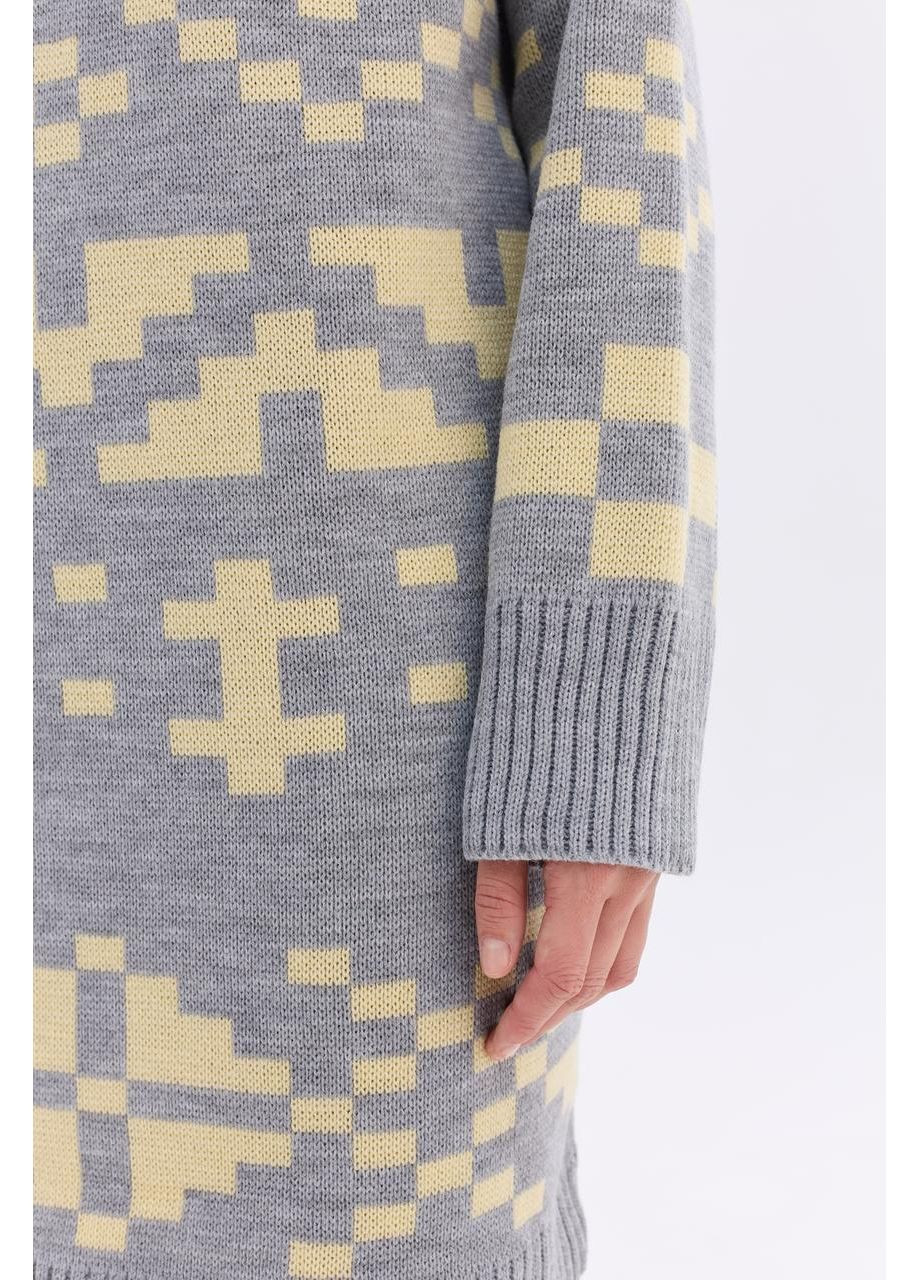 Сіра в'язана сукня «олена» MEREZHKA з орнаментом
