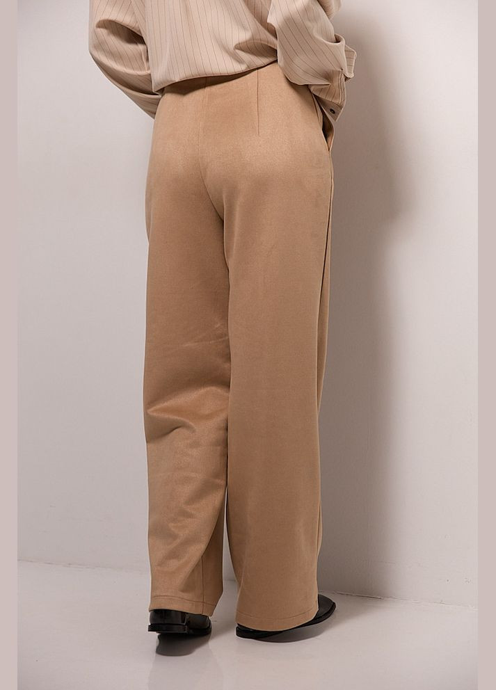 Замшевые женские брюки бежевого цвета Arjen (307815004)