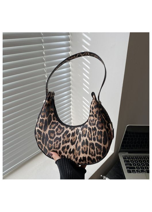 Жіноча сумка багет 6152 леопардова через плече No Brand (366871840)