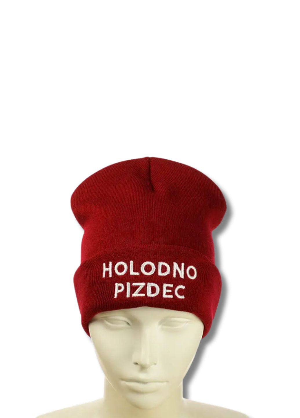 Шапка біні лонг з вишивкою Холодно Піз**ц / HOLODNO PIZ**EC No Brand Шапка вишивкою (341483855)