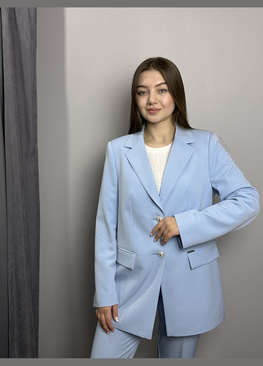 Женский брючный костюм голубой MKJL891021\1108021 Modna KAZKA (286772212)