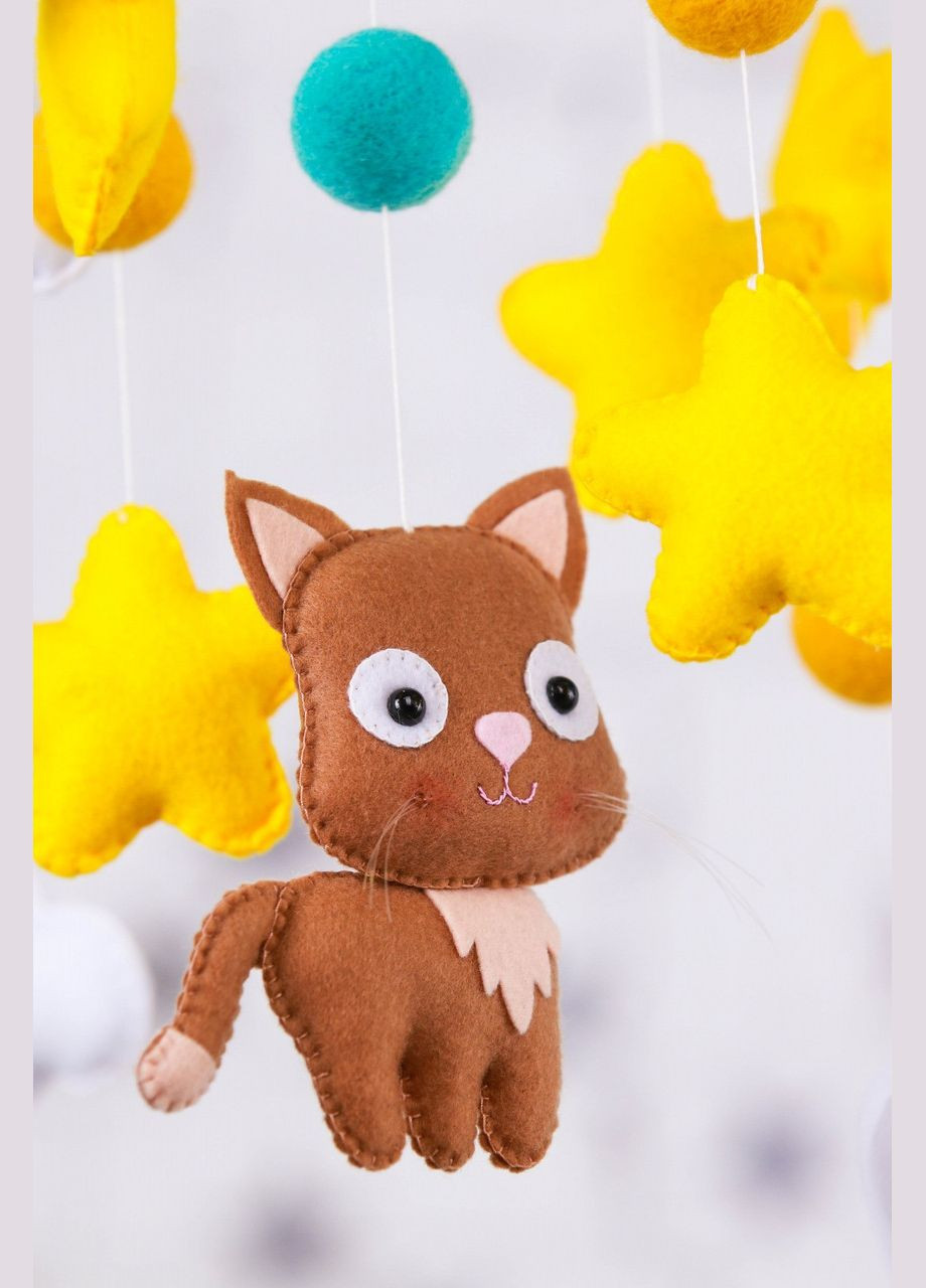 Дитячий музичний мобіль на ліжечко для немовлят WooolyWool «Кошенята» з 35 мелодіями (М010) No Brand (342757922)