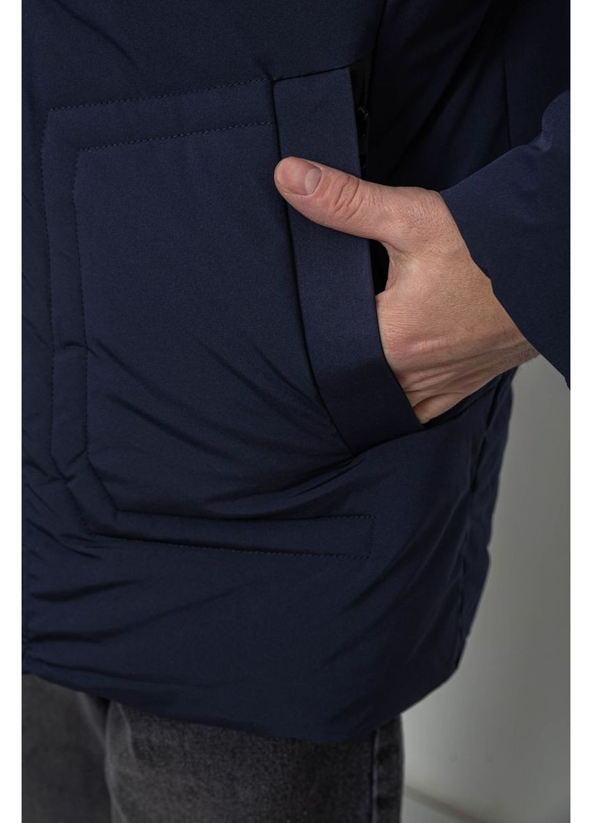 Синяя куртка мужская зимняя удлиненная, цвет синий, 241r2022-21 Ager