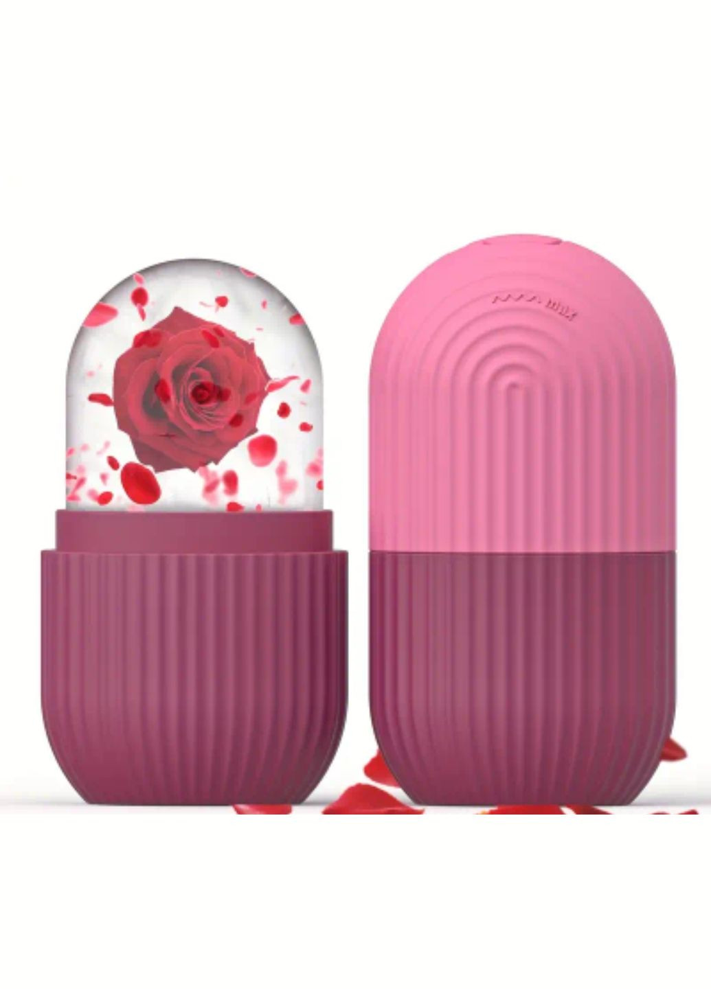 Силіконовий футляр-ролик для льоду для масажу обличчя - Рожевий No Brand (301591404)