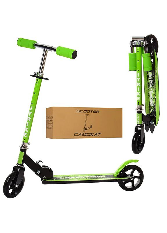 Дитячий самокат 2-х колісний SR 2-005-GRB з підніжкою Салатовий Scooter (338851391)