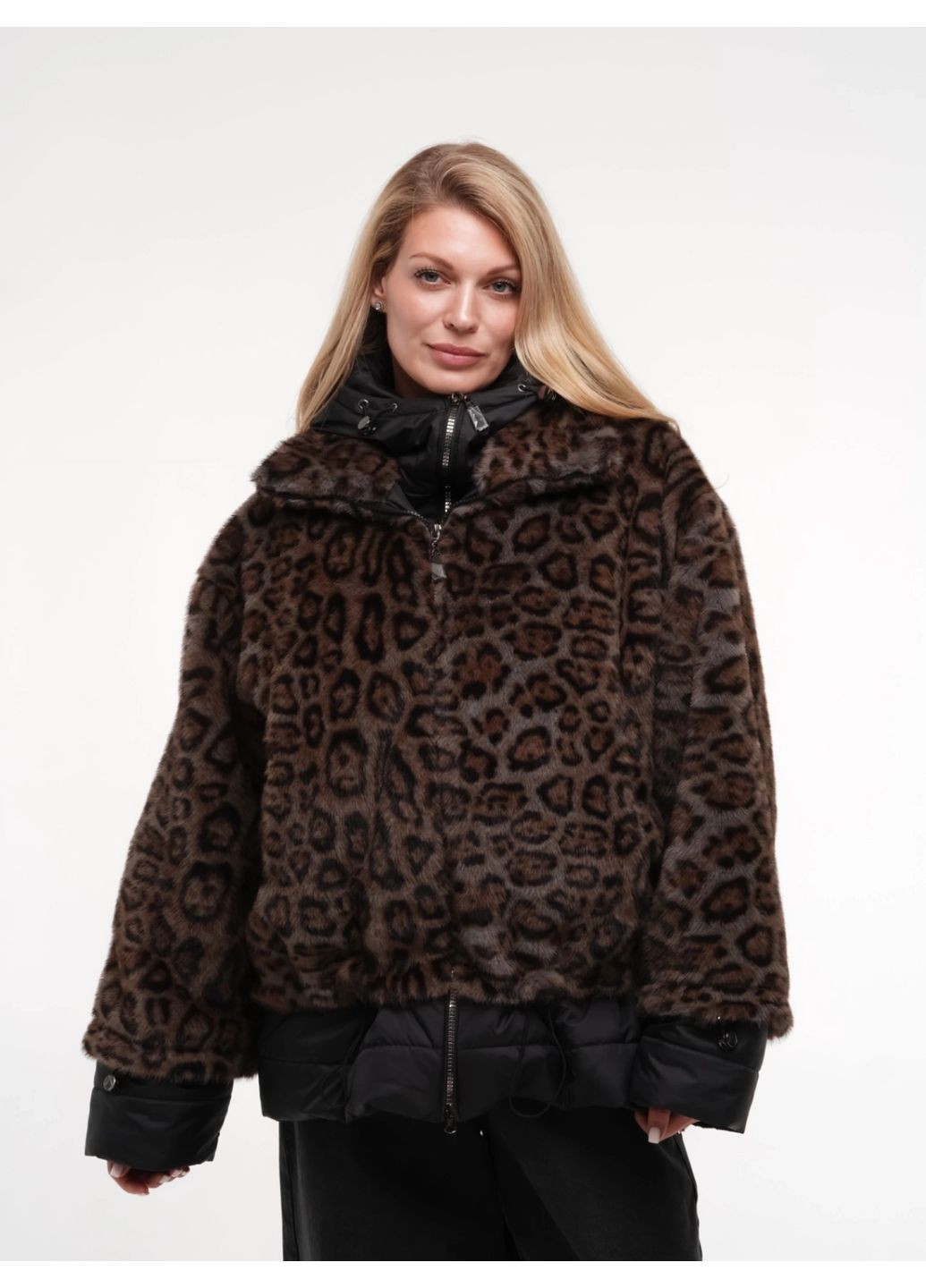 Шубка леопардовая с жилеткой Alberto Bini (370050357)