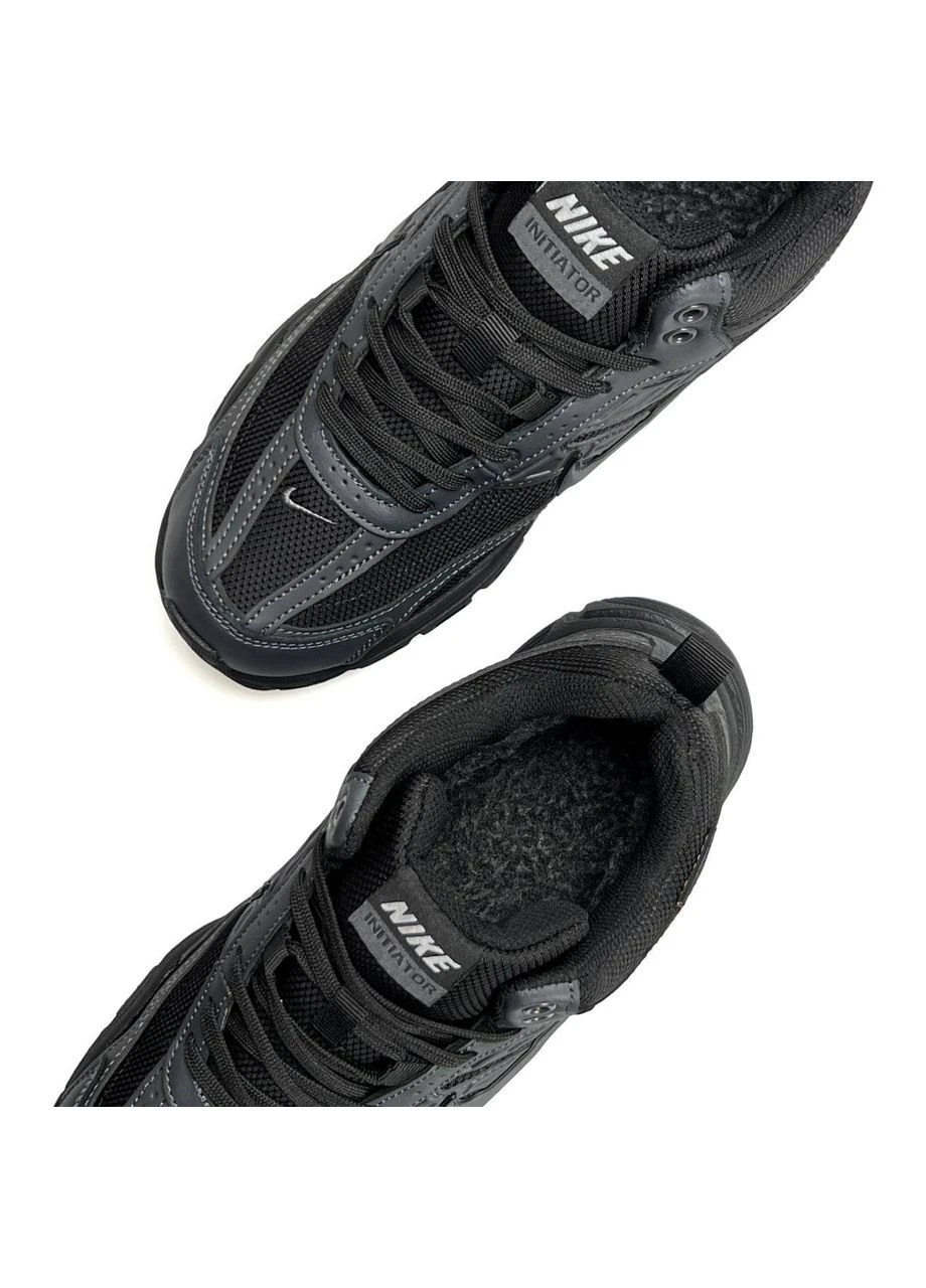 Темно-сірі Зимовий чоловічі кросівки black grey Nike Initiator High Fur