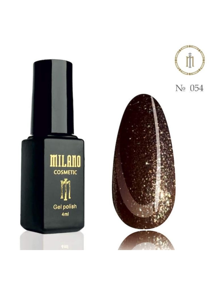 Гель лак для ногтей бежевый с глиттером №054 Milano 4 мл (317565442)
