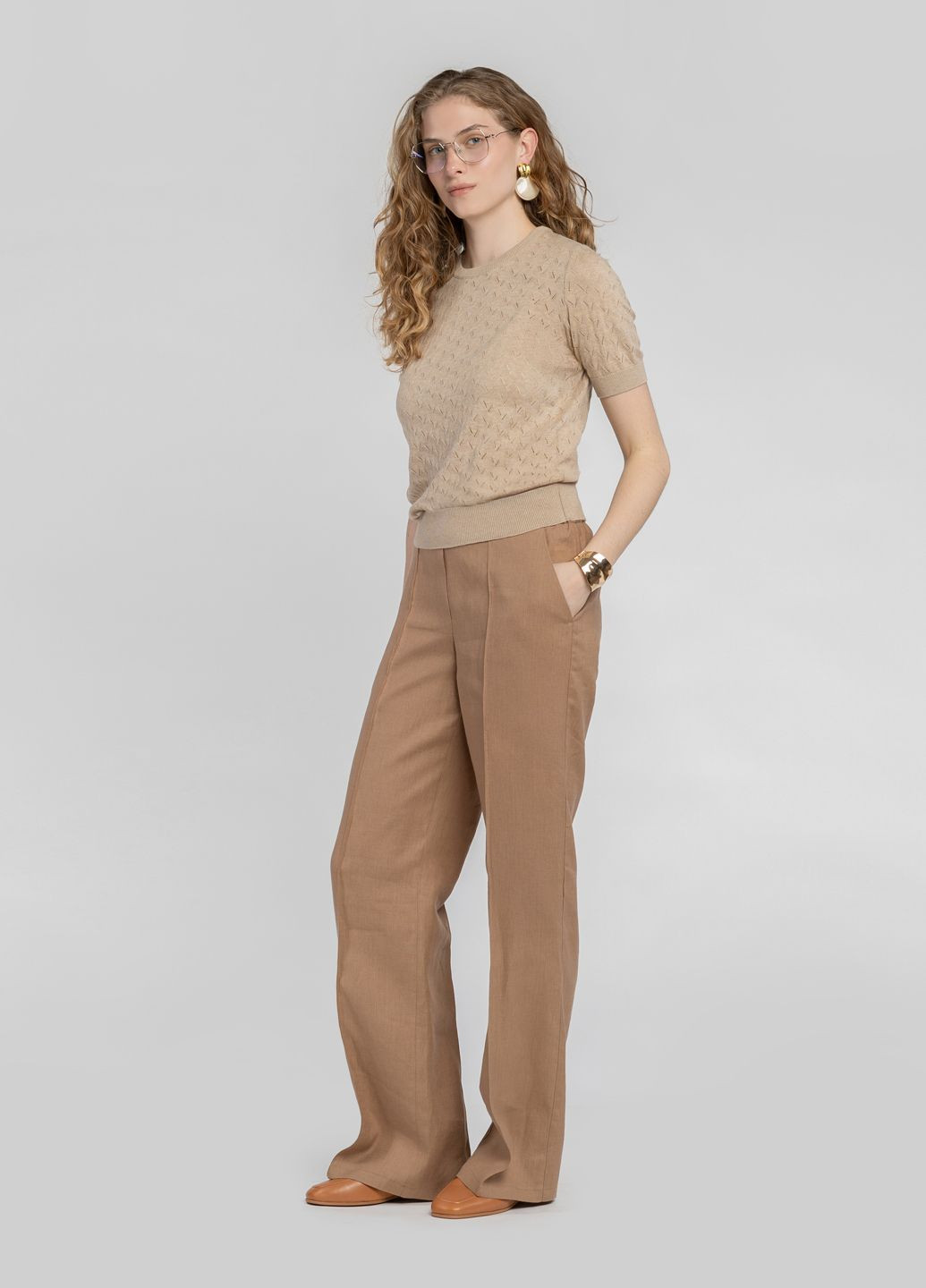 Футболка женская бежевая Arber Crew-neck SS WDanx 2 WTR - (331015305)