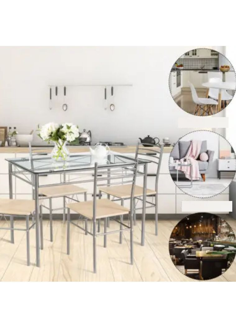 Комплект меблів Corners обідній стіл з стільцями Costway (361951549)