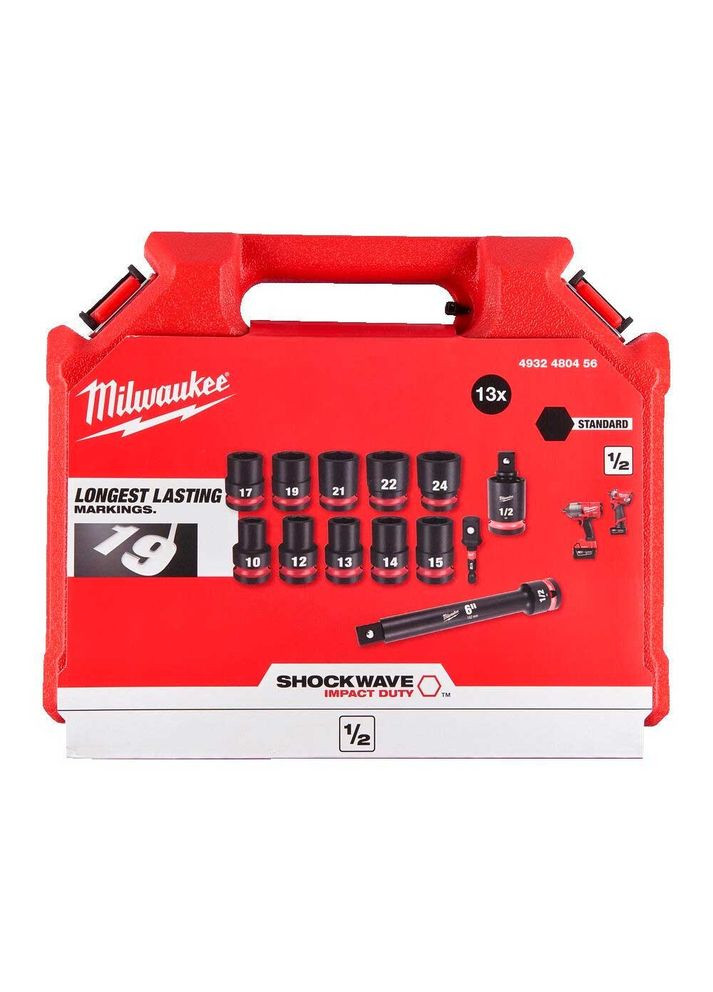 Набір торцевих головок, 1/2", 13шт, 10-24мм, кейс Milwaukee (360402306)