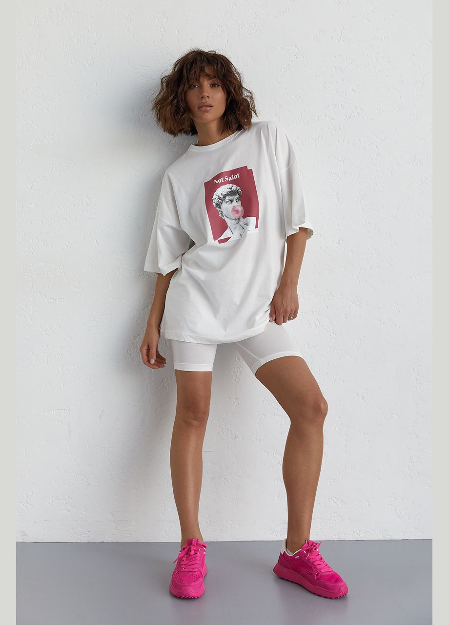 Женский костюм с футболкой oversize и велосипедками Liton (296909010)